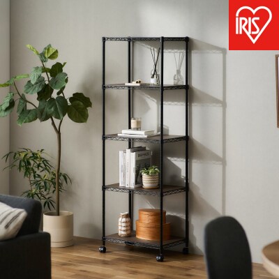 カラーメタルラック　ウッドボード付き CMM-55165B ブラック