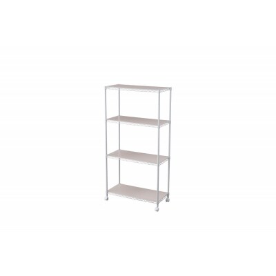 カラーメタルラック　ウッドボード付き CMM-75144B ホワイト