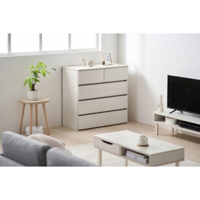 組立簡単ウッドチェスト KKWCー790 ホワイト