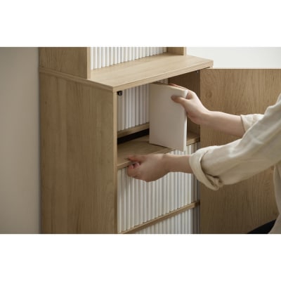 隠せる本棚 HKH-400 ナチュラル/ブラック