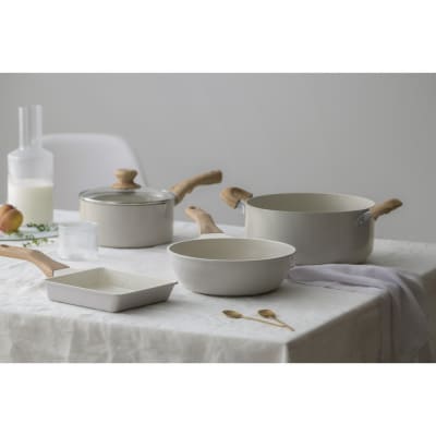 ナチュかるフライパンエッグパン　IH・ガス火対応 NTL-EGPG パールグレー×アイボリー