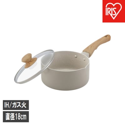 ナチュかる片手なべ18cm　IH・ガス火対応 NTL-P18 グレイッシュモカ