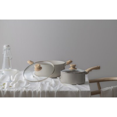 ナチュかる片手なべ18cm　IH・ガス火対応 NTL-P18 グレイッシュモカ