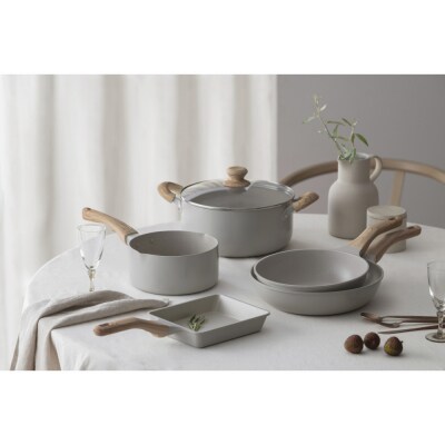 ナチュかる両手なべ24cm　IH・ガス火対応 NTL-P24 グレイッシュモカ