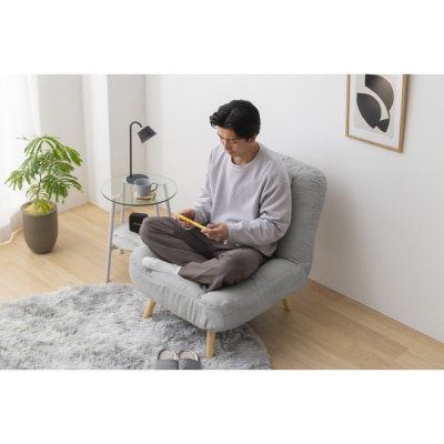 2WAY一人掛けポケットコイルソファ　WPCSー1S　ライトグレー