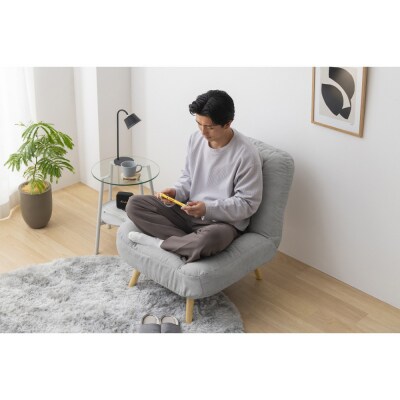 2WAY一人掛けポケットコイルソファ　WPCSー1S　ライトグレー