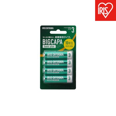 4本×12P BIGCAPA basic+ 単3アルカリ乾電池4本ブリスターパックLR6BbpB