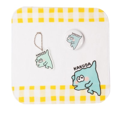オリジナルかくだだどん3種セットタオルハンカチ缶バッチアクリルキーホルダー