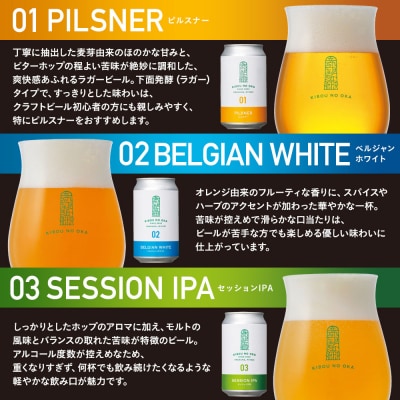  3回定期便希望の丘醸造所クラフトビール3種各6本ピルスナー・ベルジャンホワイト・セッションIPA