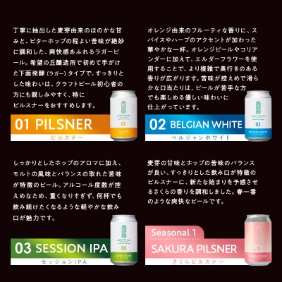 希望の丘醸造所※春限定クラフトビール4種各2本 各350ml計8本セット