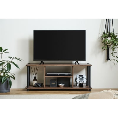 組立簡単スチールポールラック AVボード SPRー900AV ウォールナット/ブラック