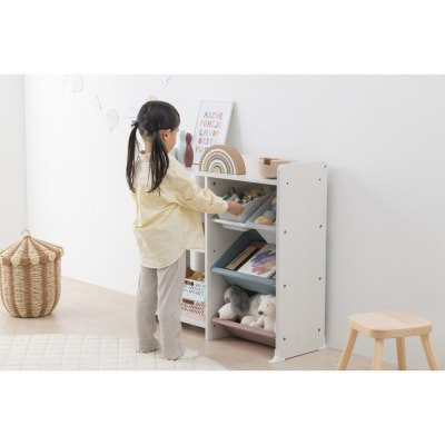 本棚付トイハウスラック HTHR-34R ホワイト