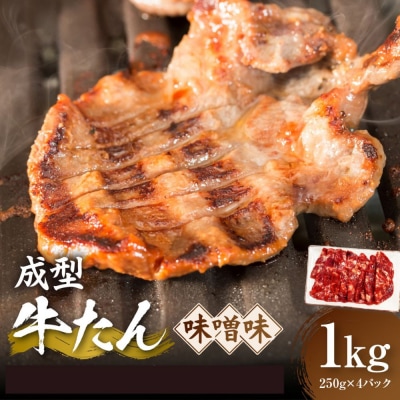 成型牛たん味噌味 1kg(250g×4P)　宮城県共通返礼品