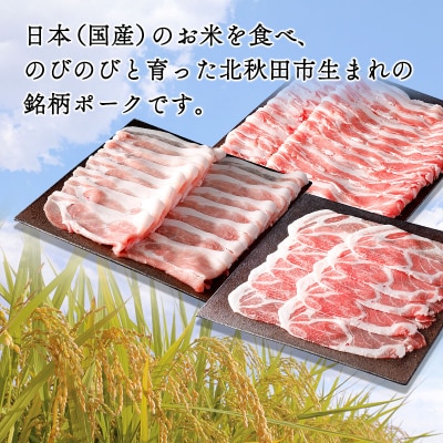 「秋田純穂豚」バラエティセット合計約2kg バラ・モモ・ロース・肩ロース|strz-010101