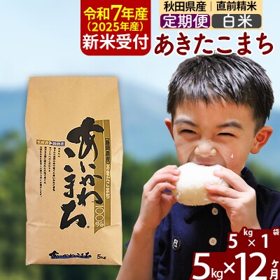 令和7年産 新米受付《定期便12ヶ月》あきたこまち 5kg【白米】|foap-10312