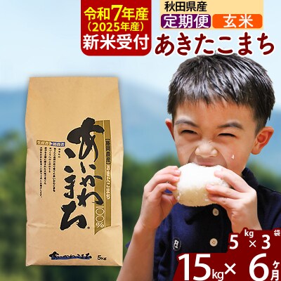 令和7年産 新米受付《定期便6ヶ月》あきたこまち 15kg【玄米】|foap-20706