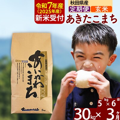 令和7年産 新米受付《定期便3ヶ月》あきたこまち 30kg【玄米】|foap-21003