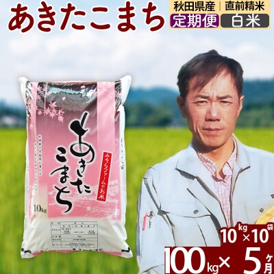 令和7年産《定期便5ヶ月》秋田県産あきたこまち100kg【白米】|msrf-11705