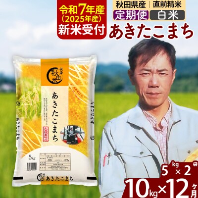 R7年産 新米受付《定期便12ヶ月》あきたこまち 10kg【白米】|msrf-12112