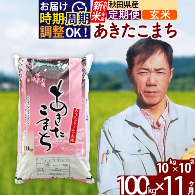 R7年産 新米《定期便11ヶ月》秋田県産あきたこまち100kg 玄米|msrf-21711