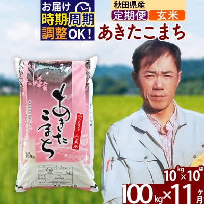 令和7年産《定期便11ヶ月》秋田県産あきたこまち100kg 玄米|msrf-21711