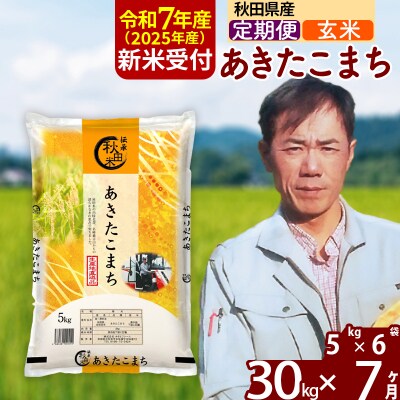 R7年産 新米受付《定期便7ヶ月》あきたこまち 30kg【玄米】|msrf-22307