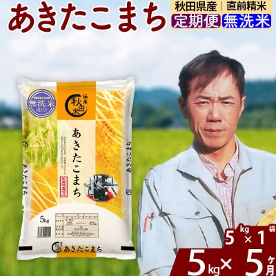 令和7年産《定期便5ヶ月》あきたこまち 5kg【無洗米】|msrf-30305