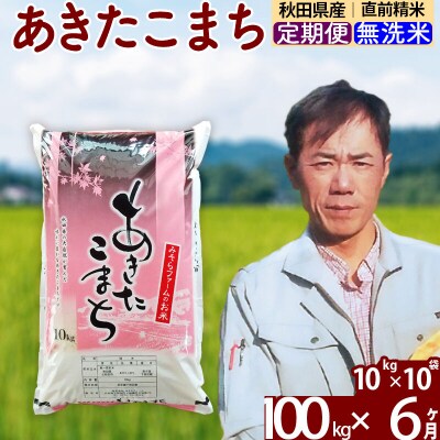 令和7年産《定期便6ヶ月》秋田県産あきたこまち100kg 無洗米|msrf-31706