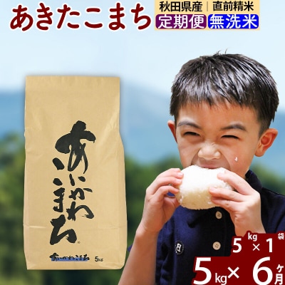 令和7年産《定期便6ヶ月》あきたこまち 5kg 無洗米|foap-30306