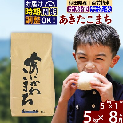 令和7年産《定期便8ヶ月》あきたこまち 5kg 無洗米|foap-30308