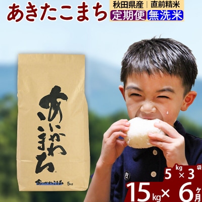 令和7年産《定期便6ヶ月》あきたこまち 15kg 無洗米|foap-30706