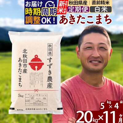 令和7年産 新米《定期便11ヶ月》秋田県産あきたこまち 20kg 白米|szap-10811