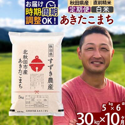 令和7年産《定期便10ヶ月》秋田県産あきたこまち 30kg 白米|szap-11010