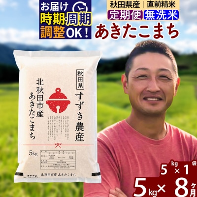 令和7年産《定期便8ヶ月》秋田県産 あきたこまち 5kg 無洗米|szap-30308