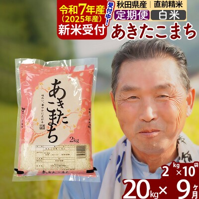 R7年産 新米受付《定期便9ヶ月》秋田県産あきたこまち20kg【白米】|oomr-10809