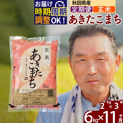 R7年産 新米受付《定期便11ヶ月》秋田県産あきたこまち6kg【玄米】|oomr-20411