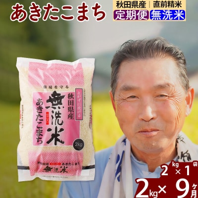 令和7年産《定期便9ヶ月》秋田県産あきたこまち2kg【無洗米】|oomr-30109