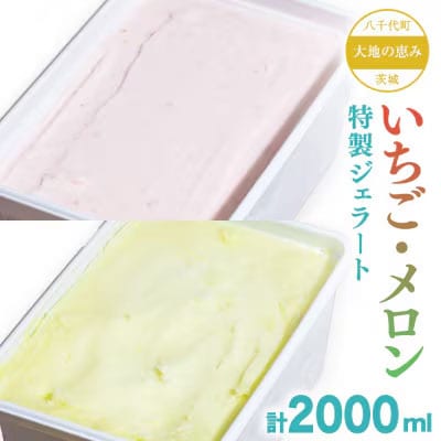 大地の恵み! 特製 ジェラート ( いちご メロン 各1個 ) 計 2000ml [AU099ya]