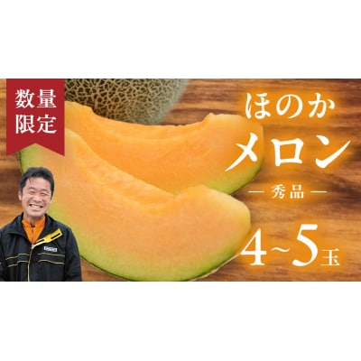 【先行受付】 2026年5月下旬以降発送 ほのか メロン 秀品 赤肉 4玉～5玉 [AV001ya]