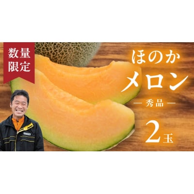 【先行受付】6月上旬以降発送 ほのかメロン 秀品(赤肉)2玉 メロン  [AV005ya]