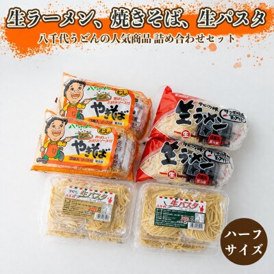生ラーメン、焼きそば、生パスタ詰め合わせセット(ハーフサイズ) [AG014ya]