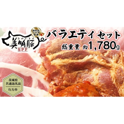 【茨城県共通返礼品/行方市】 美明豚 バラエティーセット 約1,780g  [CF001ya]