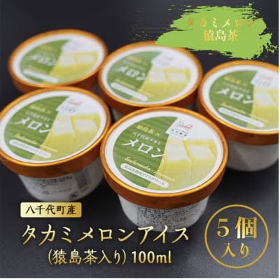 猿島茶使用 八千代町産 タカミメロン アイス 5個入 アイスクリーム ギフト [AF061ya]