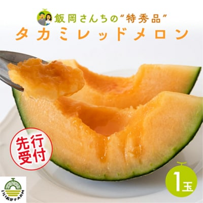 【令和7年産】【先行受付】タカミレッドメロン 特秀品 1玉 糖度 16度以上 [CG007ya]