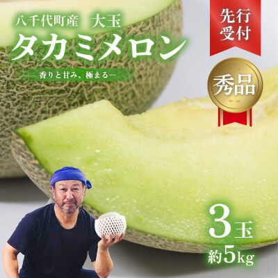 【先行受付2026年6月上旬以降発送】八千代町産 タカミメロン 3玉 約5kg [AX040ya]