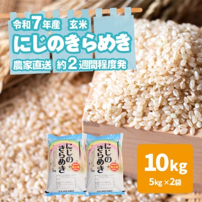 令和7年産 茨城県産 お米 にじのきらめき 10kg 玄米 農家直送 [BG015ya]