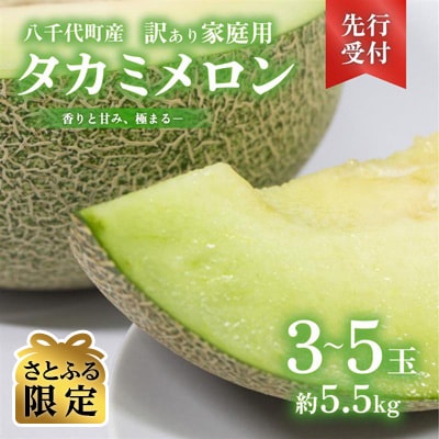 【訳あり】【さとふる限定 先行受付6月上旬以降発送】八千代町産 タカミメロン 3-5玉 約5.5kg | ふるさと納税のお礼品