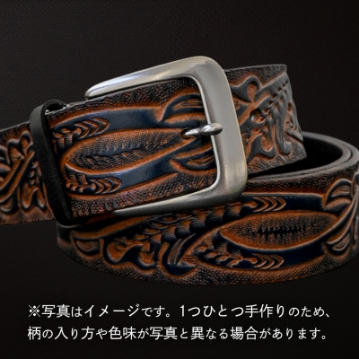 牛革ベルト 紺かすれ染め [BE044ya-L]