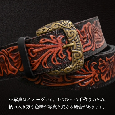 牛革ベルト アンティークコードバン+黒 [BE051ya-M]