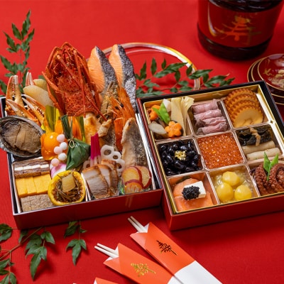 【12/31お届け】 結城家 特選おせち2026 二段重 3～4人前 翌日配送可能エリア限定